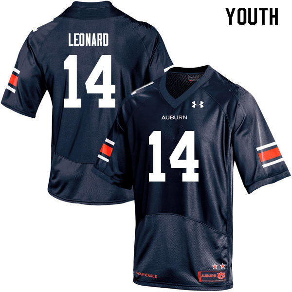 Youth #14 Traivon Leonard Auburn Tigers College Football Jerseys Sale-Navy